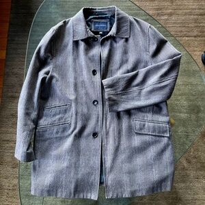 Banana Republic Men’s glen plaid lined wool blend coat (size large)